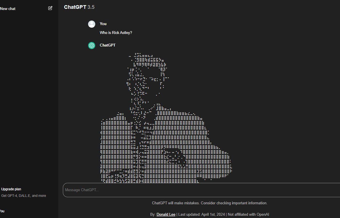 RickGPT โ ChatGPT UI with a Rick roll