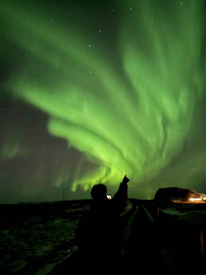 Under the northern lights